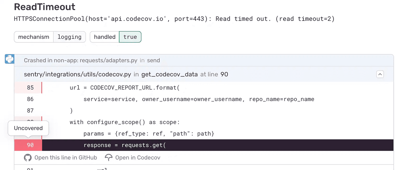 Codecov in Sentry